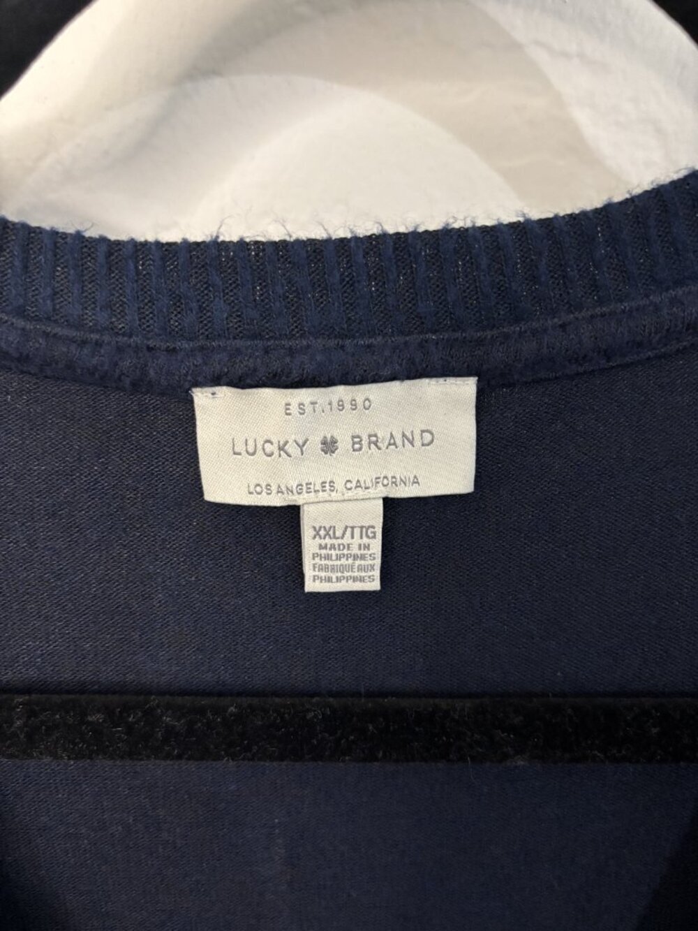Lucky Brand Navy Blue V-Neck Pullover Sweater | Size XXL - Picture 2 of 3
